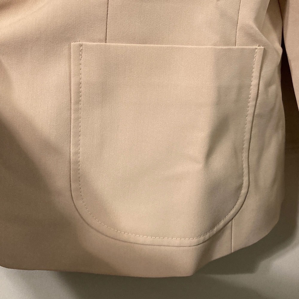 Pant Suit Anne Klein Beige Blazer Suit Jacket & Wide Leg Dress Pants 10 Petite - Picture 4 of 14